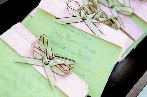 Wedding programs Each guest received handcrated invitations 